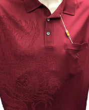 將圖片載入圖庫檢視器 短袖絲質MONTAGUT  short sleeves fil lumiere- 323333-9195 棗紅色龍花dragon pattern
